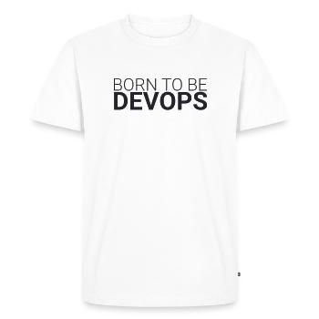 « DevOps né | Développement de logiciels » - T-shirt Premium bio Homme - blanc - Devant - Nico (187cm)