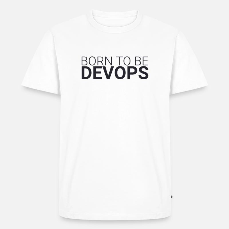 "DevOps Born | Softwareentwicklung" - Männer Premium Bio T-Shirt - Weiß