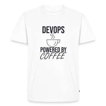DevOps Coffee | Software Development" - Men's Premium Organic T-Shirt - white - Front - Nico (187cm)