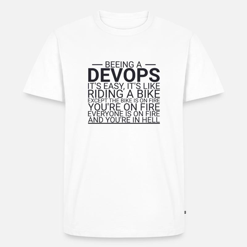 "DevOps Hell | Software Development" - Men's Premium Organic T-Shirt - white