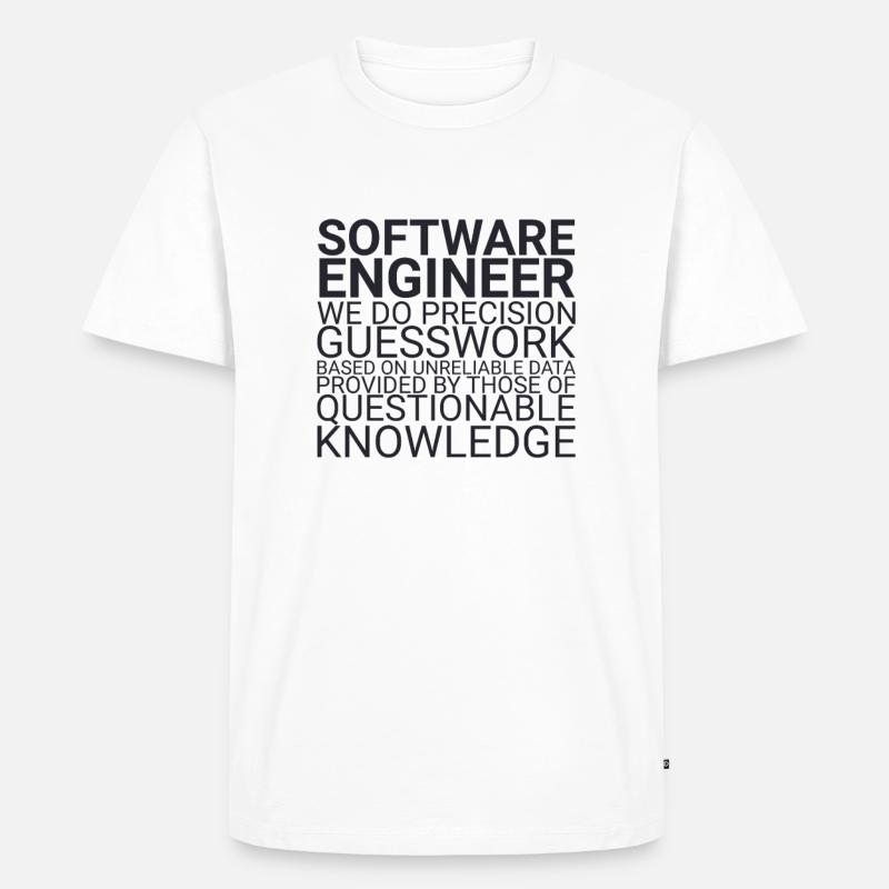 "Software Engineer Guesswork | Programming" - Männer Premium Bio T-Shirt - Weiß