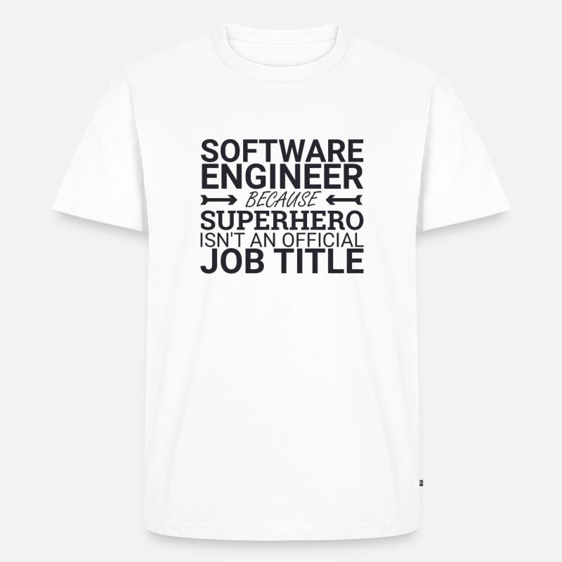 "Software Engineer Superhero | Programming" - Männer Premium Bio T-Shirt - Weiß