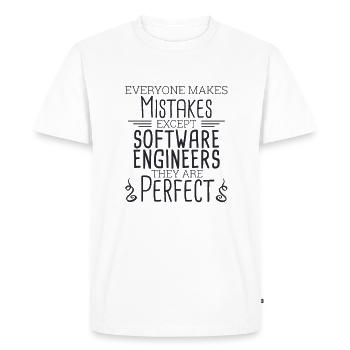 "Software Engineer Perfect | Programming" - Männer Premium Bio T-Shirt - Weiß - Vorne - Nico (187cm)
