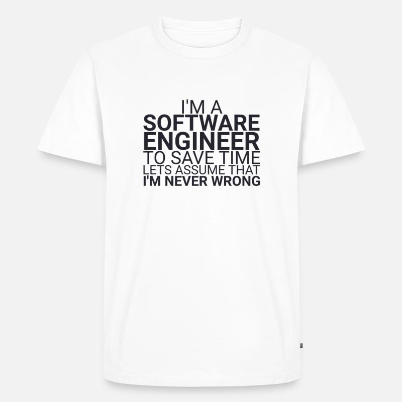 "Software Engineer Time | Programming" - Men's Premium Organic T-Shirt - white