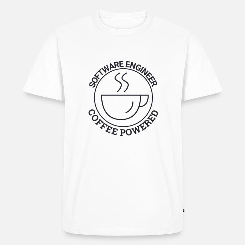 "Software Engineer Coffee | Programming" - Männer Premium Bio T-Shirt - Weiß