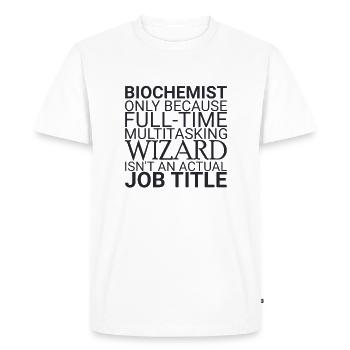 « Assistant biochimiste | Biochimie » - T-shirt Premium bio Homme - blanc - Devant - Nico (187cm)