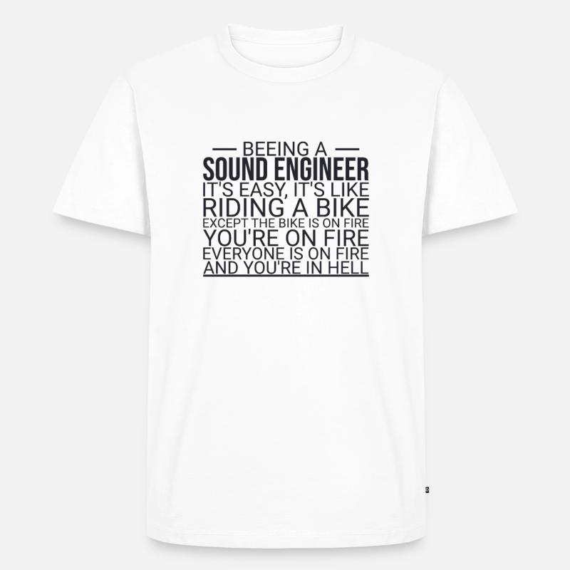 "Sound Engineer Hell | Tontechnik" - Männer Premium Bio T-Shirt - Weiß