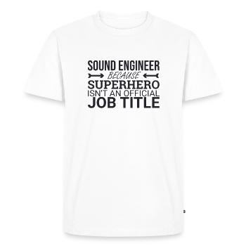 "Sound Engineer Superhero | Sound engineering" - Men's Premium Organic T-Shirt - white - Front - Nico (187cm)