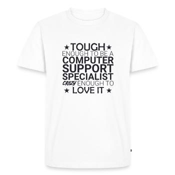 "Computer Support Specialist Crazy | IT Support" - Men's Premium Organic T-Shirt - white - Front - Nico (187cm)