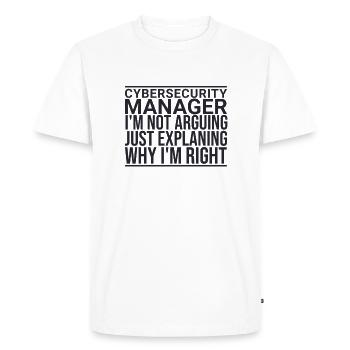 "Cybersecurity Manager Arguing | Cybersecurity" - Men's Premium Organic T-Shirt - white - Front - Nico (187cm)