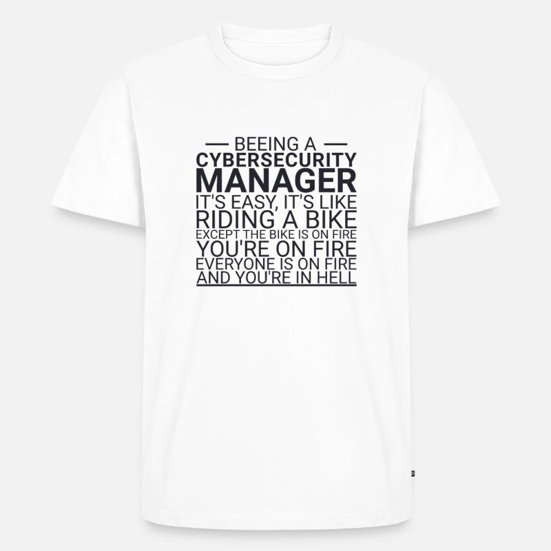 "Cybersecurity Manager Hell | Cybersecurity" - Männer Premium Bio T-Shirt - Weiß