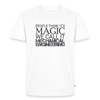 « Ingénieur en mécanique Magic | Génie mécanique » - T-shirt Premium bio Homme - blanc - Devant - Nico (187cm)