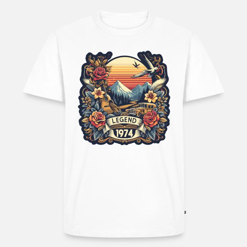 1974 Legend - Männer Premium Bio T-Shirt - Weiß