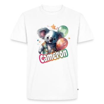 CAMERON - Beau prénom de garçon avec mignon PANDA - T-shirt Premium bio Homme - blanc - Devant - Nico (187cm)
