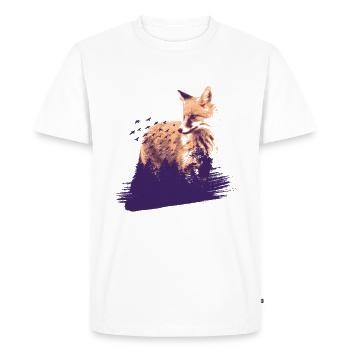 Fox in the forest - Men's Premium Organic T-Shirt - white - Front - Nico (187cm)