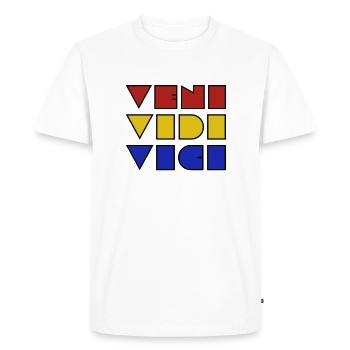 Veni vidi vici - Men's Premium Organic T-Shirt - white - Front - Nico (187cm)