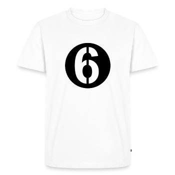 Rouleaux en tôle Numéro de départ 6 - T-shirt Premium bio Homme - blanc - Devant - Nico (187cm)