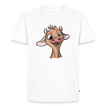 Jeune vache - T-shirt Premium bio Homme - blanc - Devant - Nico (187cm)
