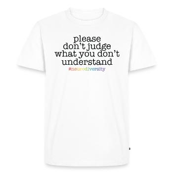 Neurodiversity - Men's Premium Organic T-Shirt - white - Front - Nico (187cm)