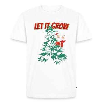 Funny Let it Snow Grow Cannabis 420 Noël - T-shirt Premium bio Homme - blanc - Devant - Nico (187cm)