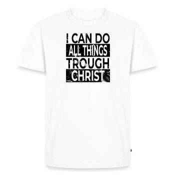 I can do all things through Christian Bible verse - Men's Premium Organic T-Shirt - white - Front - Nico (187cm)