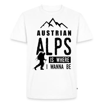 Austrian Alps Mountains Hiking Mountain - Men's Premium Organic T-Shirt - white - Front - Nico (187cm)
