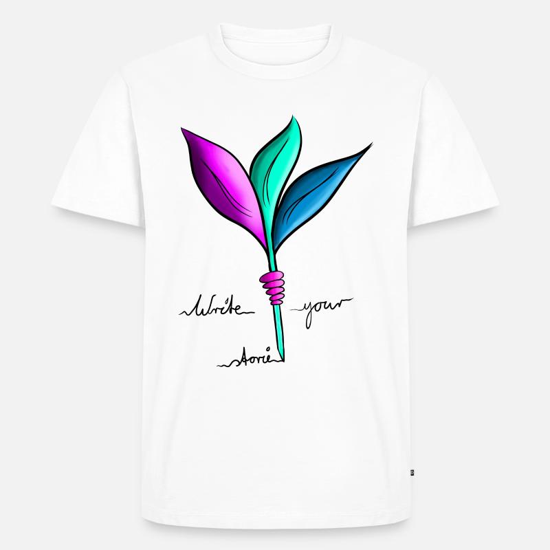 Write your storie - Männer Premium Bio T-Shirt - Weiß