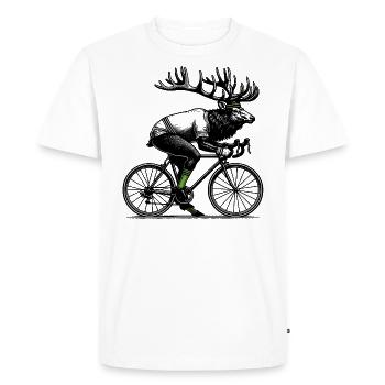 Cycling Moose - Men's Premium Organic T-Shirt - white - Front - Nico (187cm)