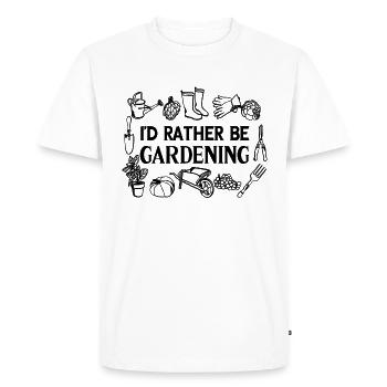 I’d Rather Be Gardening - T-shirt Premium bio Homme - blanc - Devant - Nico (187cm)