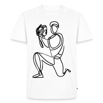 Croquis du receveur de baseball - T-shirt Premium bio Homme - blanc - Devant - Nico (187cm)