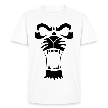 Lion ou tigre prédateur (noir) - T-shirt Premium bio Homme - blanc - Devant - Nico (187cm)