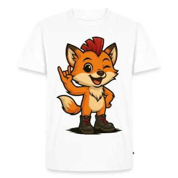 Fox with punk power - Men's Premium Organic T-Shirt - white - Front - Nico (187cm)
