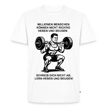 Motivation pour la dynamophilie - T-shirt Premium bio Homme - blanc - Devant - Nico (187cm)
