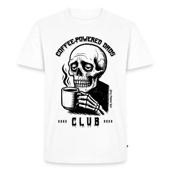 Coffee-Powerd Dads Club Cadeau drôle pour papa - T-shirt Premium bio Homme - blanc - Devant - Nico (187cm)