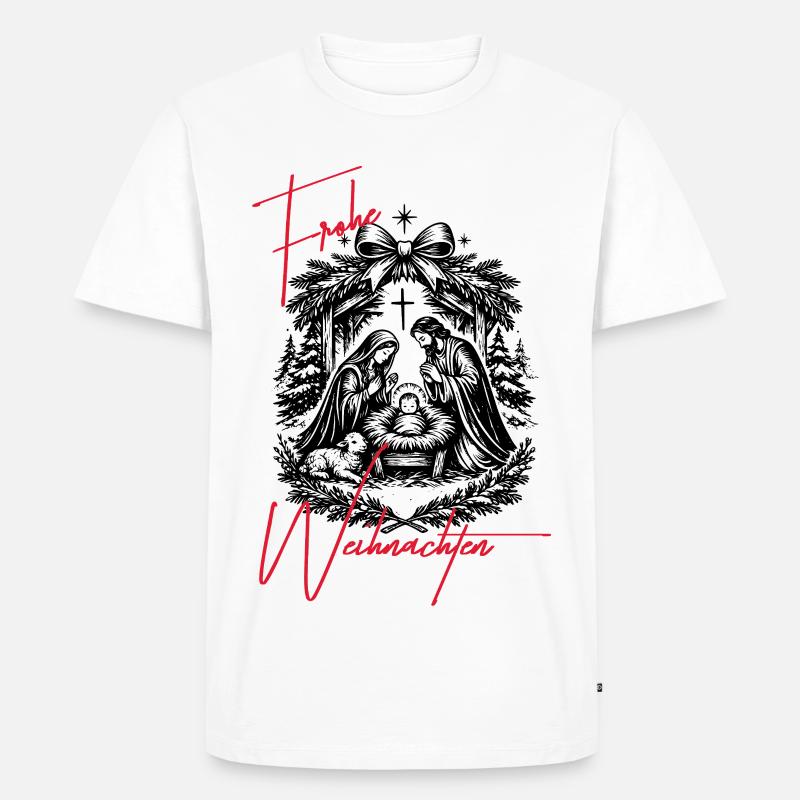 Weihnachtskrippe - Männer Premium Bio T-Shirt - Weiß