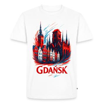 Gdansk Gdańsk City Poland Polska Patriot Gift - Men's Premium Organic T-Shirt - white - Front - Nico (187cm)