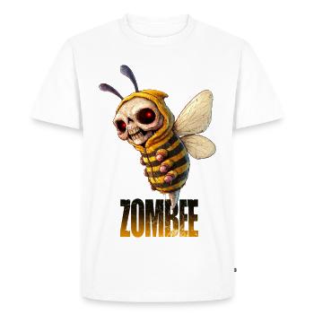 ZOMBEE – Undead killer bee in a hoodie - Men's Premium Organic T-Shirt - white - Front - Nico (187cm)
