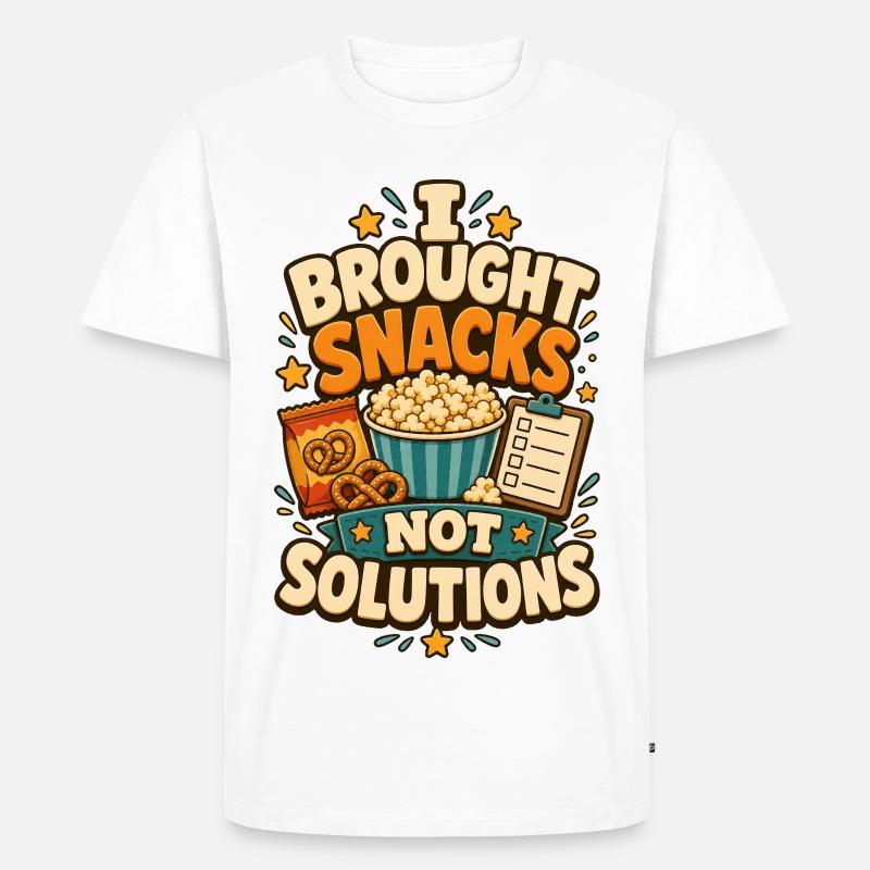 I Brought Snacks Not Solutions - Männer Premium Bio T-Shirt - Weiß