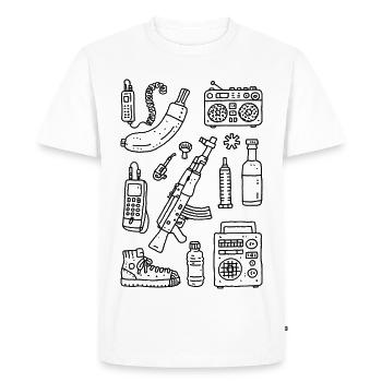 Des bricoles dans ton sac à dos - T-shirt Premium bio Homme - blanc - Devant - Nico (187cm)