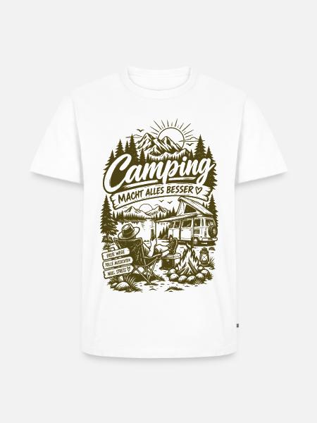 Camping Macht Alles Besser - Männer Premium Bio T-Shirt - Weiß