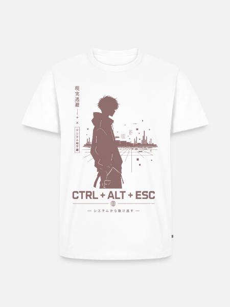 Ctrl Alt Esc Skyline Persona - Männer Premium Bio T-Shirt - Weiß