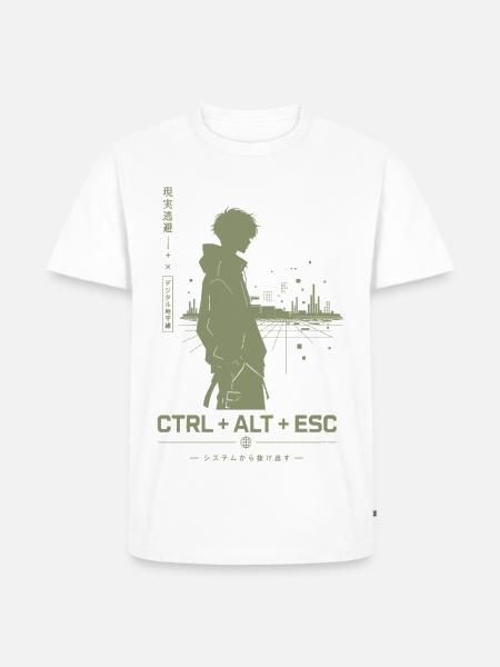 Ctrl+Alt+Esc Stadt-Silhouette - Männer Premium Bio T-Shirt - Weiß