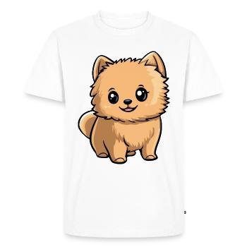 Pomeranian Dog Comic Cute Pomeranian - Men's Premium Organic T-Shirt - white - Front - Nico (187cm)