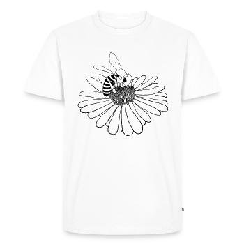Abeille fleur - T-shirt Premium bio Homme - blanc - Devant - Nico (187cm)