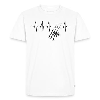 Pêche - T-shirt Premium bio Homme - blanc - Devant - Nico (187cm)