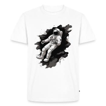 Astronaute avec fond noir - T-shirt Premium bio Homme - blanc - Devant - Nico (187cm)