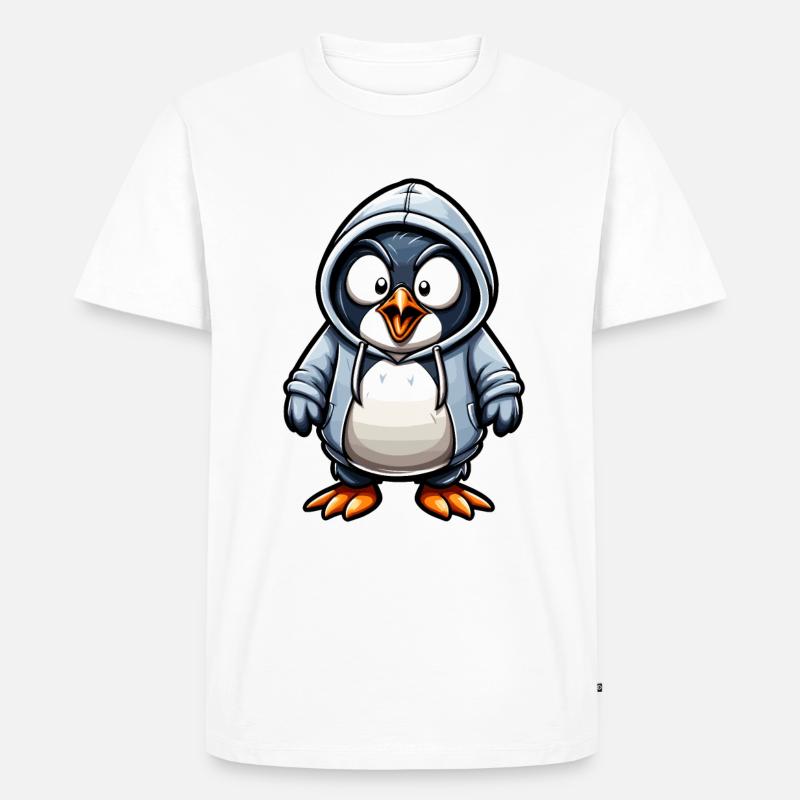 Wütender Pinguin - Männer Premium Bio T-Shirt - Weiß