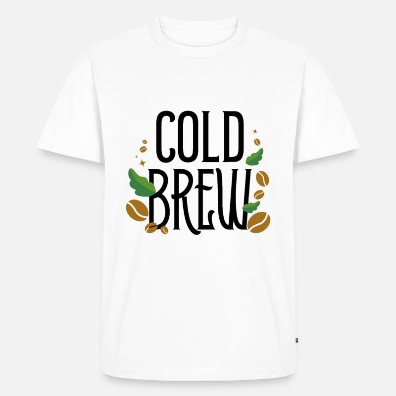 Cold Brew Kaffee Coffee - Männer Premium Bio T-Shirt - Weiß