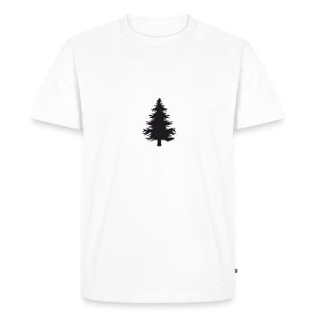 Arbre minimaliste dans la silhouette du milieu - T-shirt Premium bio Homme - blanc - Devant - Nico (187cm)