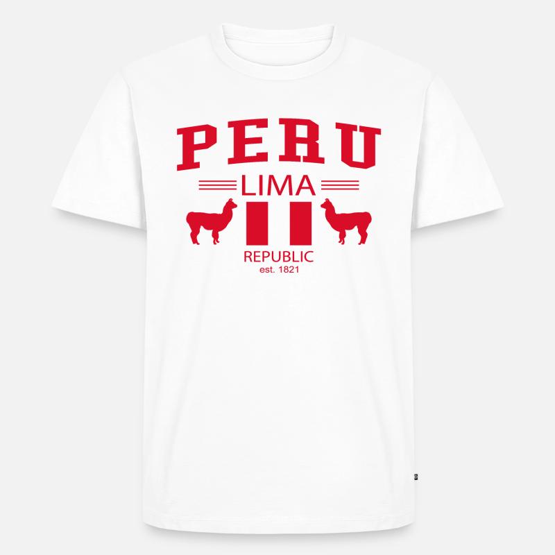 Peru - Männer Premium Bio T-Shirt - Weiß